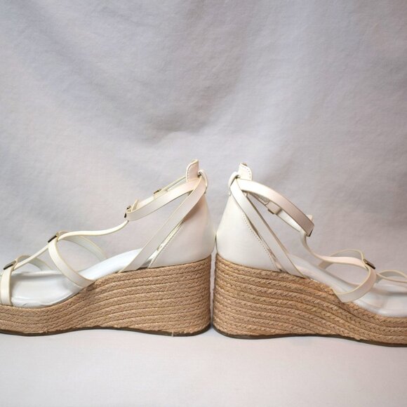 New Franco Sarto Pana Espadrille Wedge Sandals White Size 8.5M No Tags No Box - Picture 3 of 8